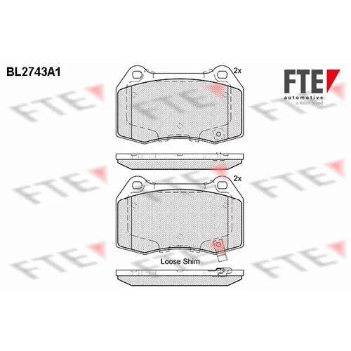 Sada brzdových platničiek kotúčovej brzdy FTE BL2743A1