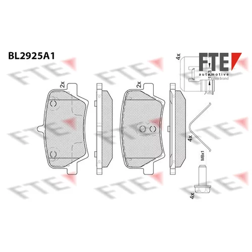 Sada brzdových platničiek kotúčovej brzdy FTE BL2925A1