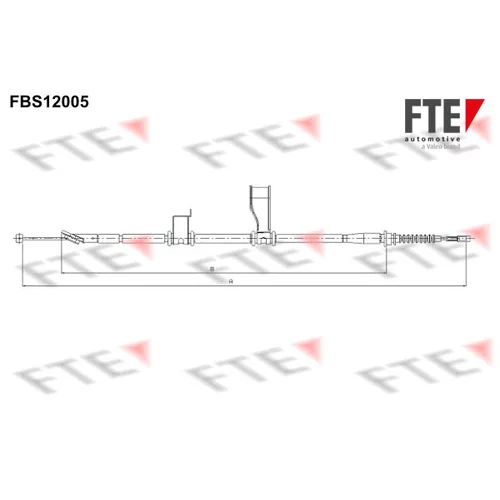 Ťažné lanko parkovacej brzdy FTE FBS12005