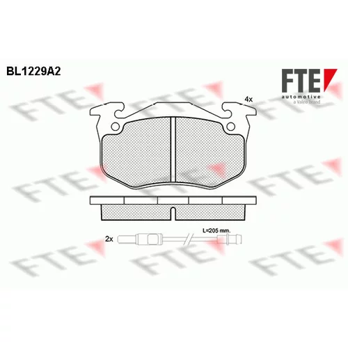 Sada brzdových platničiek kotúčovej brzdy FTE 9010067