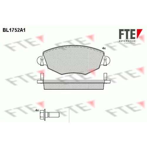 Sada brzdových platničiek kotúčovej brzdy FTE 9010333