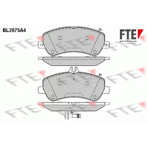 Sada brzdových platničiek kotúčovej brzdy FTE 9010659