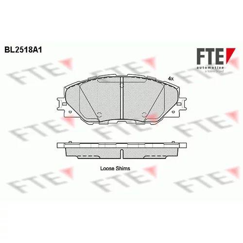 Sada brzdových platničiek kotúčovej brzdy FTE 9010776
