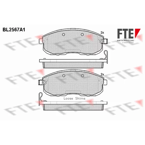Sada brzdových platničiek kotúčovej brzdy FTE 9010819