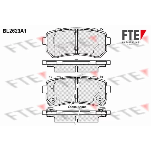Sada brzdových platničiek kotúčovej brzdy FTE 9010871