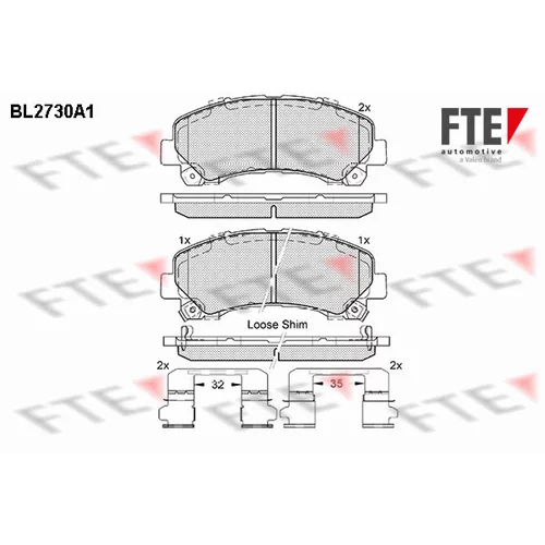 Sada brzdových platničiek kotúčovej brzdy FTE 9010950