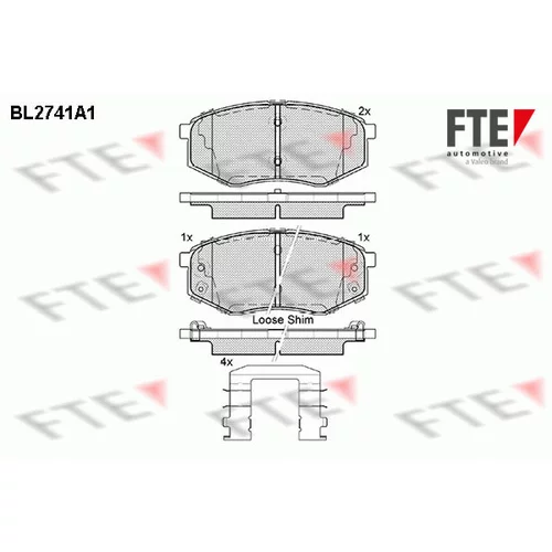 Sada brzdových platničiek kotúčovej brzdy FTE 9010956
