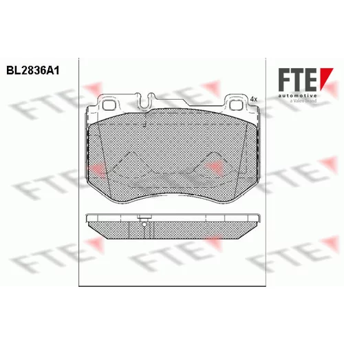 Sada brzdových platničiek kotúčovej brzdy FTE 9011014