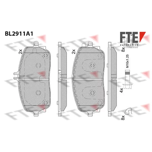 Sada brzdových platničiek kotúčovej brzdy FTE 9011153