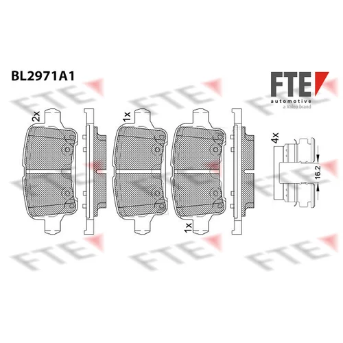Sada brzdových platničiek kotúčovej brzdy FTE 9011216
