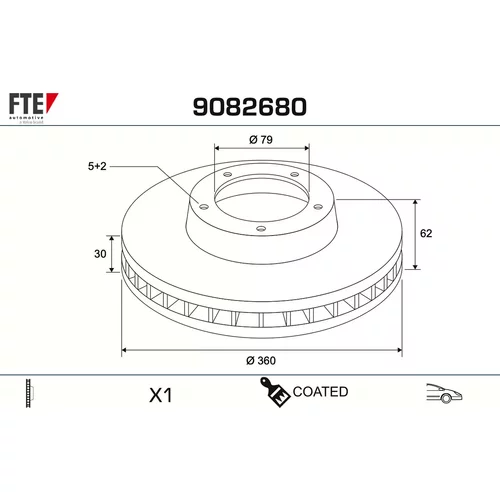 Brzdový kotúč FTE 9082680