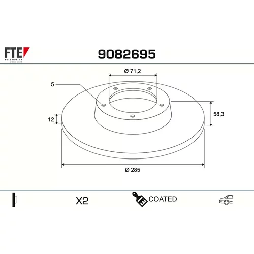 Brzdový kotúč FTE 9082695