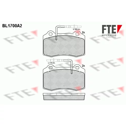 Sada brzdových platničiek kotúčovej brzdy FTE BL1700A2