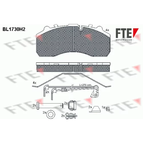 Sada brzdových platničiek kotúčovej brzdy FTE BL1730H2