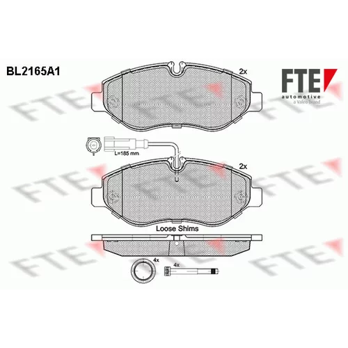 Sada brzdových platničiek kotúčovej brzdy FTE BL2165A1