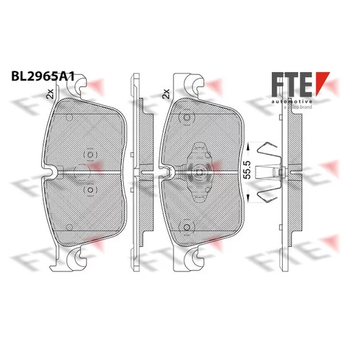 Sada brzdových platničiek kotúčovej brzdy FTE BL2965A1
