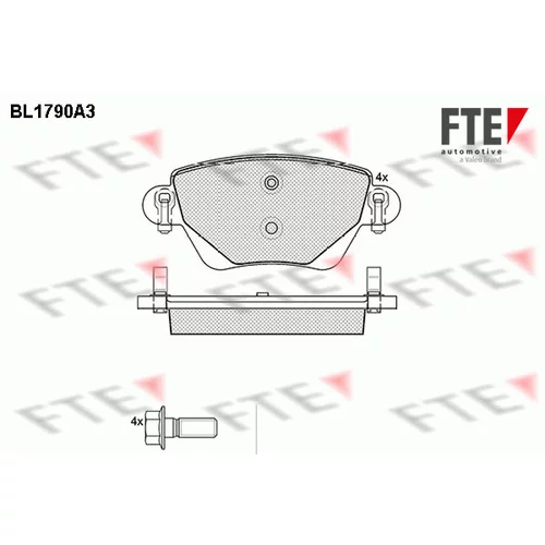 Sada brzdových platničiek kotúčovej brzdy FTE 9010361