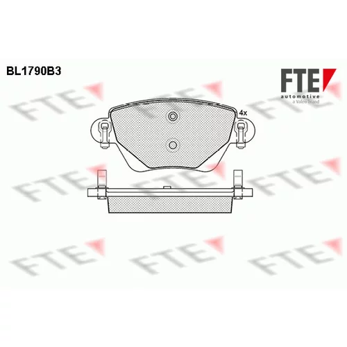 Sada brzdových platničiek kotúčovej brzdy FTE 9010362