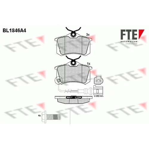 Sada brzdových platničiek kotúčovej brzdy FTE 9010426
