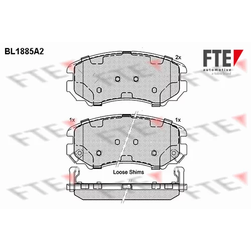 Sada brzdových platničiek kotúčovej brzdy FTE 9010470