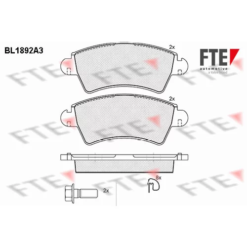 Sada brzdových platničiek kotúčovej brzdy FTE 9010478