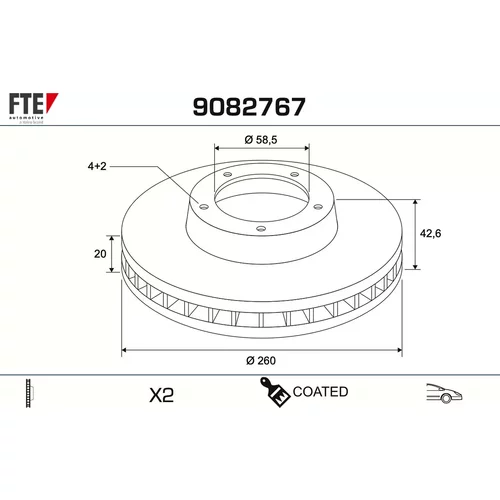 Brzdový kotúč FTE 9082767