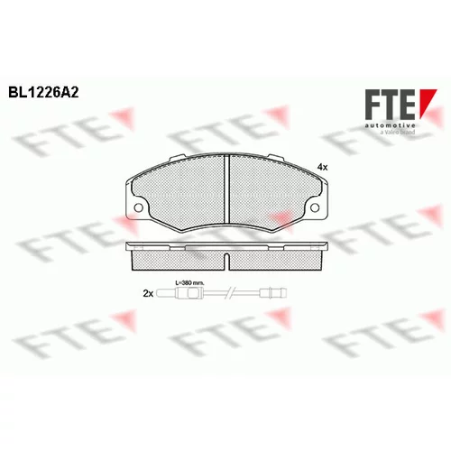 Sada brzdových platničiek kotúčovej brzdy FTE BL1226A2