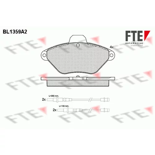 Sada brzdových platničiek kotúčovej brzdy FTE BL1359A2