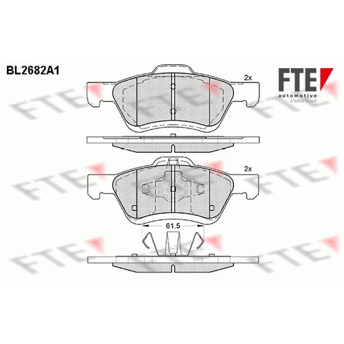 Sada brzdových platničiek kotúčovej brzdy BL2682A1 /FTE/