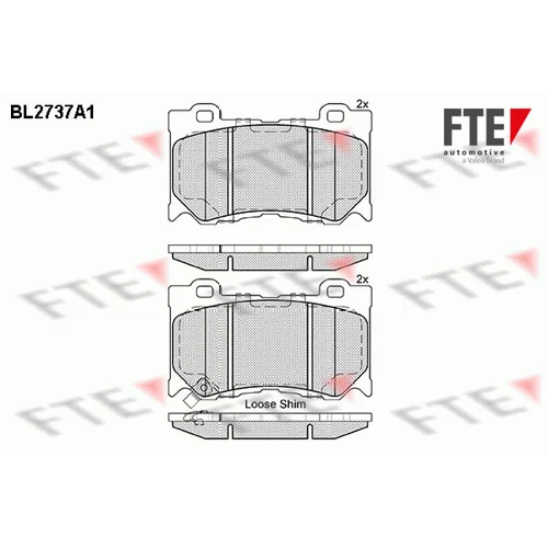 Sada brzdových platničiek kotúčovej brzdy BL2737A1 /FTE/