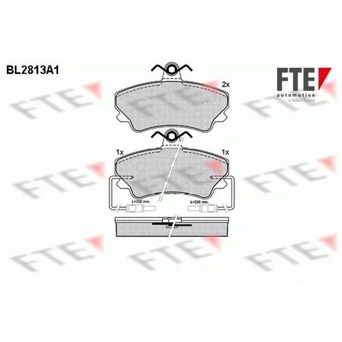 Sada brzdových platničiek kotúčovej brzdy FTE BL2813A1