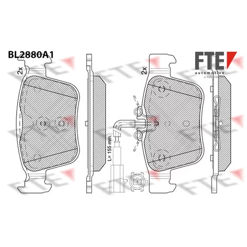 Sada brzdových platničiek kotúčovej brzdy FTE BL2880A1