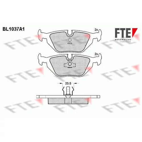 Sada brzdových platničiek kotúčovej brzdy FTE 9010017