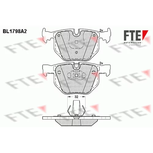 Sada brzdových platničiek kotúčovej brzdy FTE 9010370