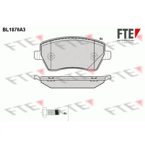 Sada brzdových platničiek kotúčovej brzdy FTE 9010460