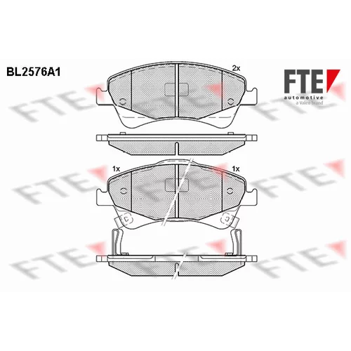Sada brzdových platničiek kotúčovej brzdy FTE 9010827