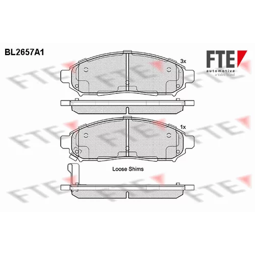 Sada brzdových platničiek kotúčovej brzdy FTE 9010895