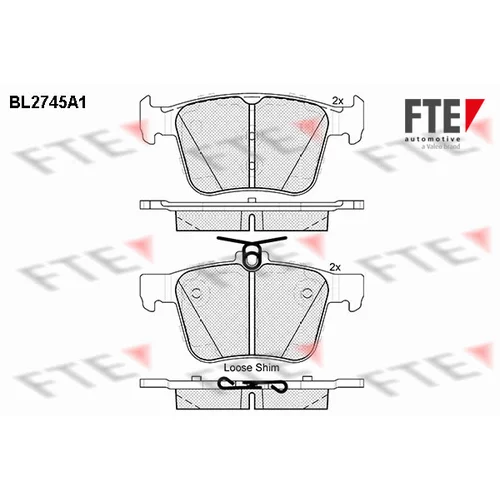 Sada brzdových platničiek kotúčovej brzdy FTE 9010957