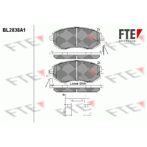 Sada brzdových platničiek kotúčovej brzdy FTE 9011017