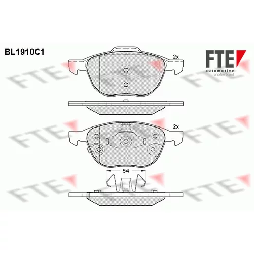 Sada brzdových platničiek kotúčovej brzdy FTE 9011082