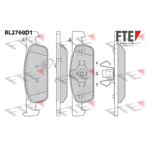 Sada brzdových platničiek kotúčovej brzdy 9011095 /FTE/