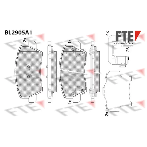 Sada brzdových platničiek kotúčovej brzdy FTE 9011147