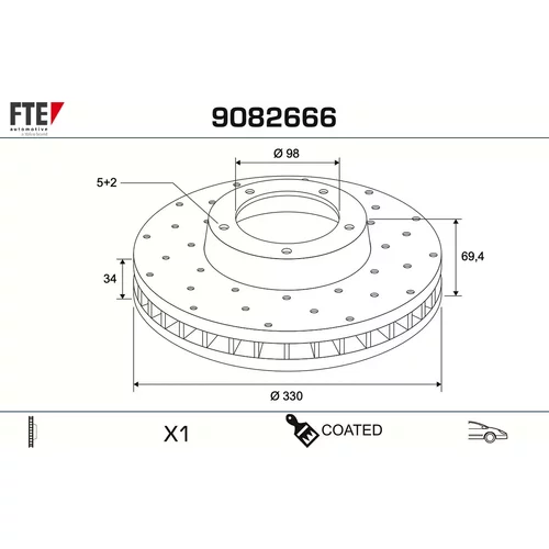 Brzdový kotúč FTE 9082666