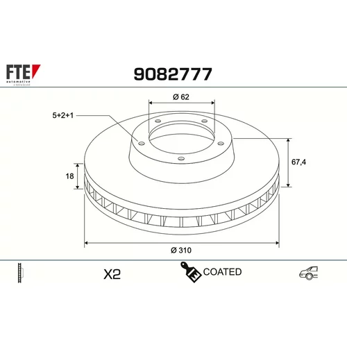 Brzdový kotúč FTE 9082777
