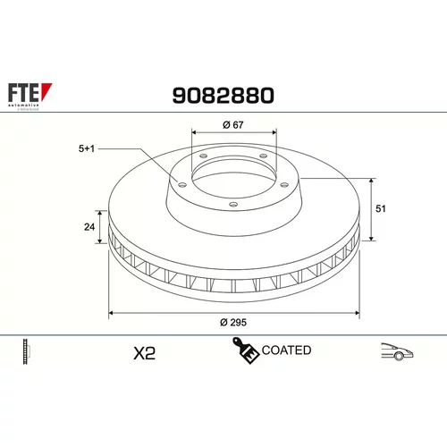 Brzdový kotúč FTE 9082880