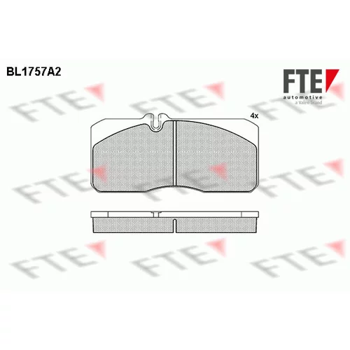 Sada brzdových platničiek kotúčovej brzdy BL1757A2 /FTE/