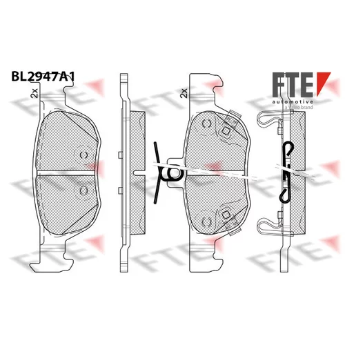 Sada brzdových platničiek kotúčovej brzdy FTE BL2947A1