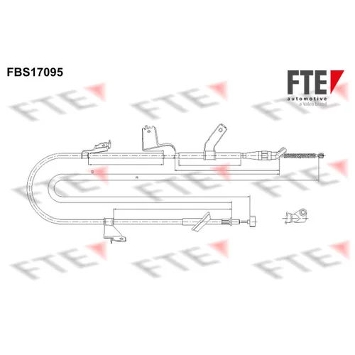 Ťažné lanko parkovacej brzdy FTE FBS17095