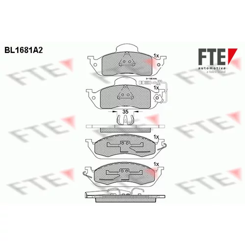 Sada brzdových platničiek kotúčovej brzdy FTE 9010291