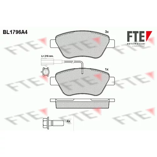 Sada brzdových platničiek kotúčovej brzdy FTE 9010366